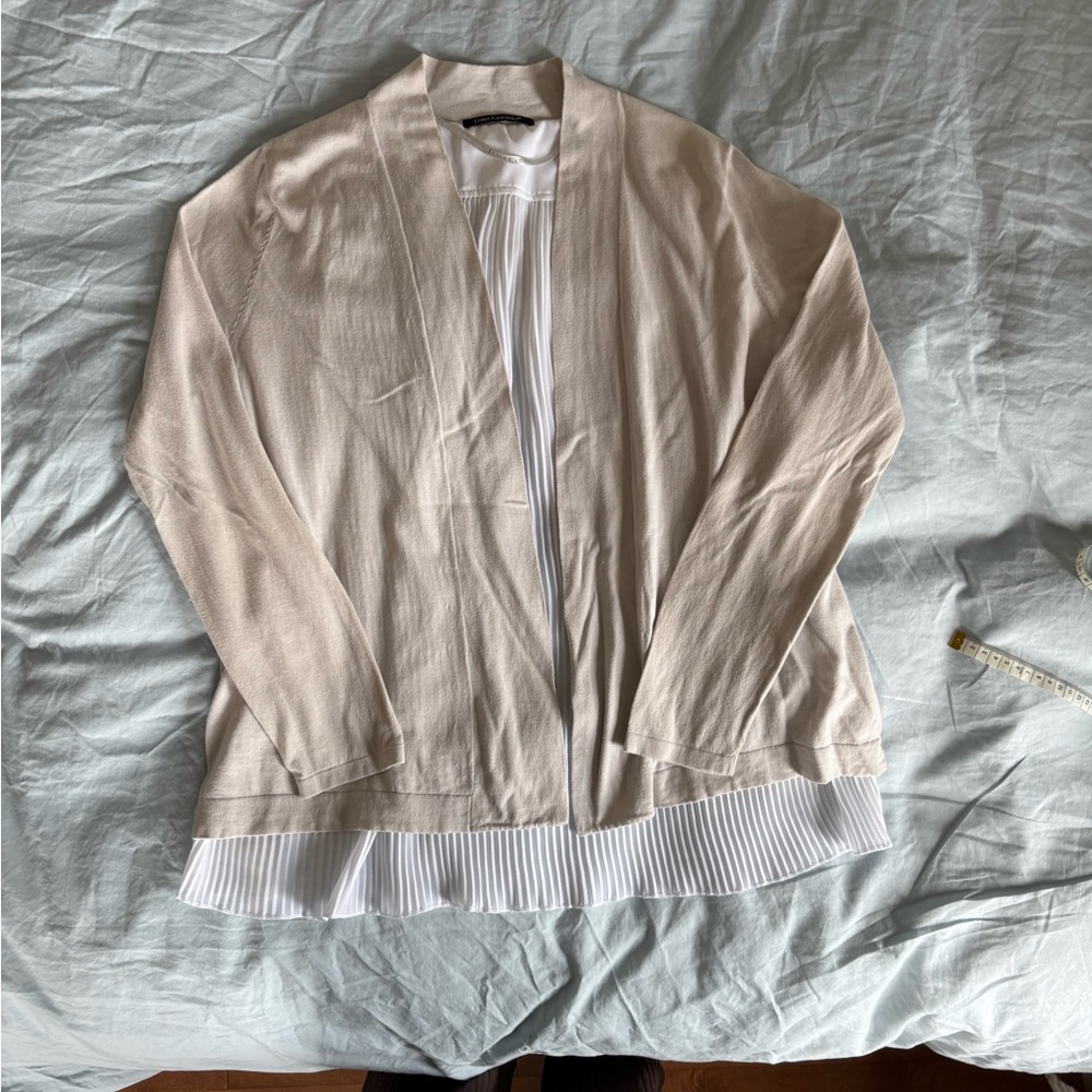 Luisa Cerano Soft Grey Lightweight Shirt Jacket Open Front Versatile